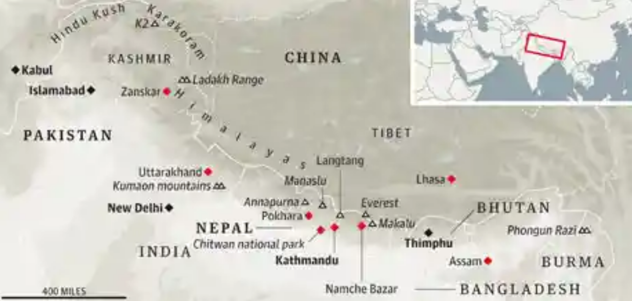 himalayan mountain range map