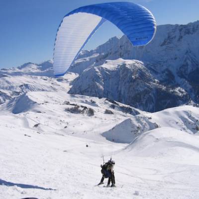 paragliding in the winter