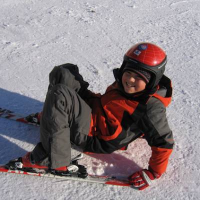 skiing in the ski villages in the French Alps