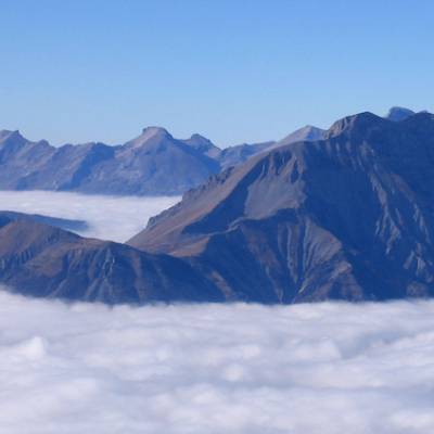 Cloud inversion on Alps walking holiday tour du vieux chaillol