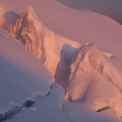 Mountaineering barre des ecrins Glacier morning light
