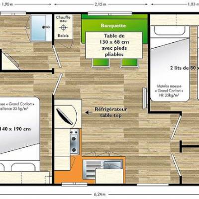Mobile home on French Alps Campsite 21 - 24m2