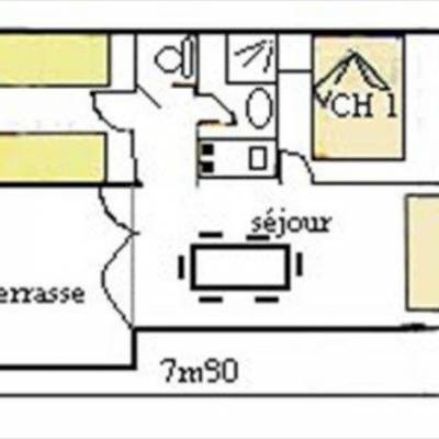 Sun chalets on campsite in French Alps Plan