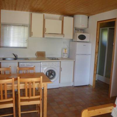 Wood Chalet on Campsite in Ancelle in french Alps inside