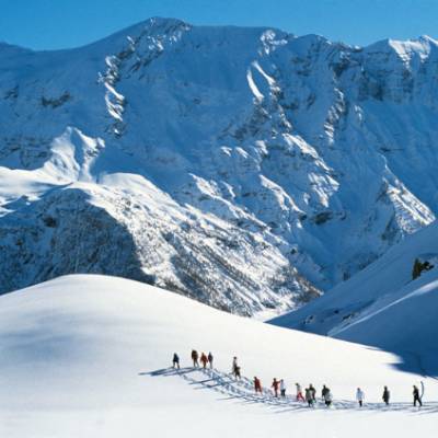 snowshoeing in the Alps