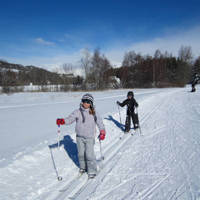 Cross Country skiing kids learning