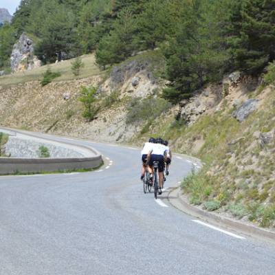 road cycling to the col d izoard in the Alps