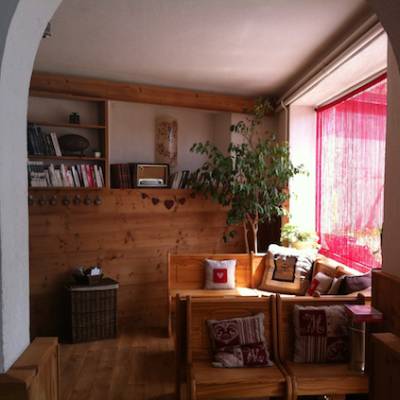 The Fauvettes Hotel bar and reception in the Alps