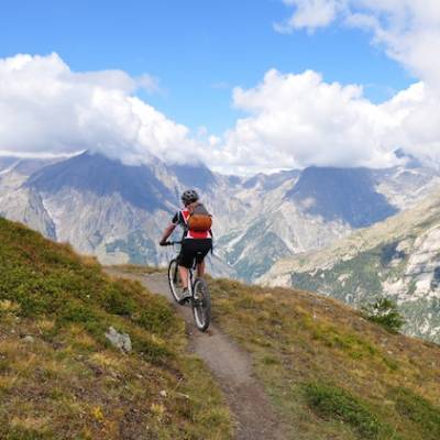 mountain biking reaching col