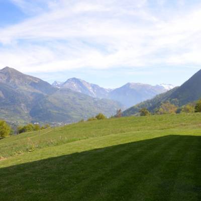 The larches chalet in St leger les Melezes in Alps view