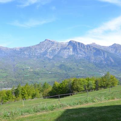 The larches chalet in St leger les Melezes in Alps view