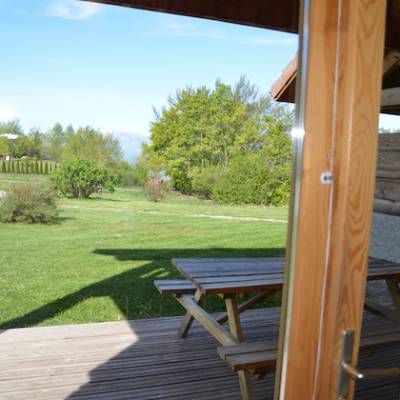 The larches chalet in St leger les Melezes in Alps view