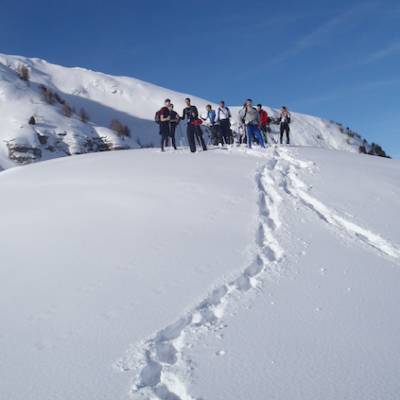 Snowshoeing on way up to Pourachierre in the South