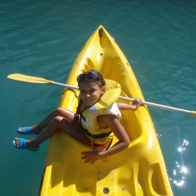 Lake Kayaking on the Lac du Serre Poncon - girl si