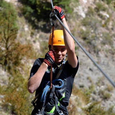 Via ferrata on an activity holiday in the French Alps