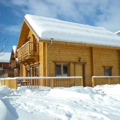 The Counit Chalet near Orcieres ski resort in the Alps in winter