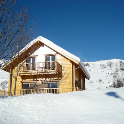 The Counit Chalet near Orcieres ski resort in the Alps in winter