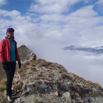 Walking in the French Alps alpine piolit ridge