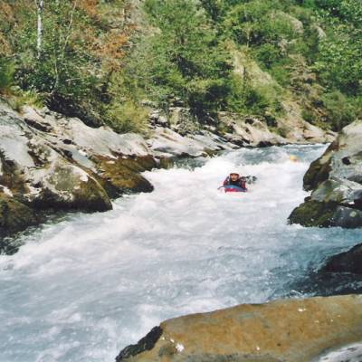 hydrospeed in the Alps on the river Bonne